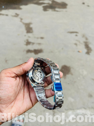 Forsining Casual Automatic Watch 3D Diamond Skeleton